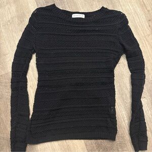 bec + bridge Black Textured Sweater